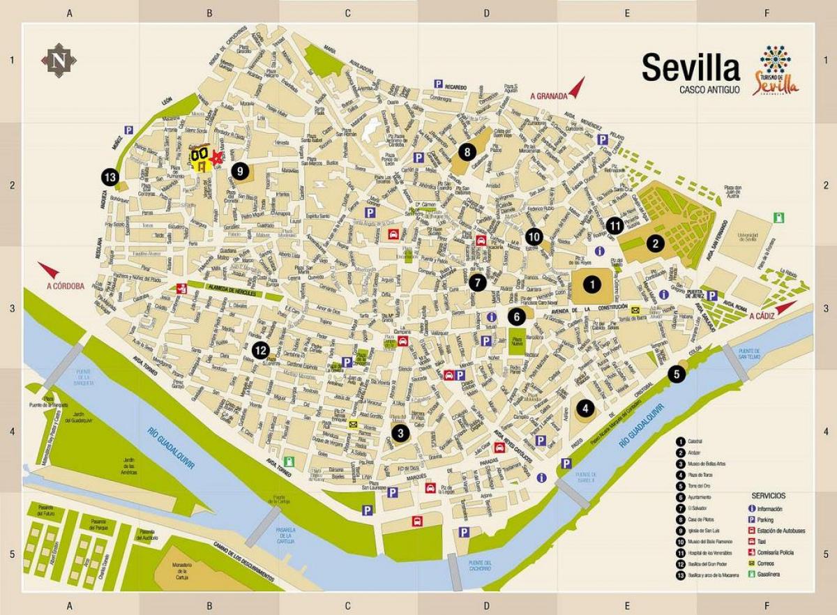 نقشه رایگان نقشه خیابان سویل اسپانیا