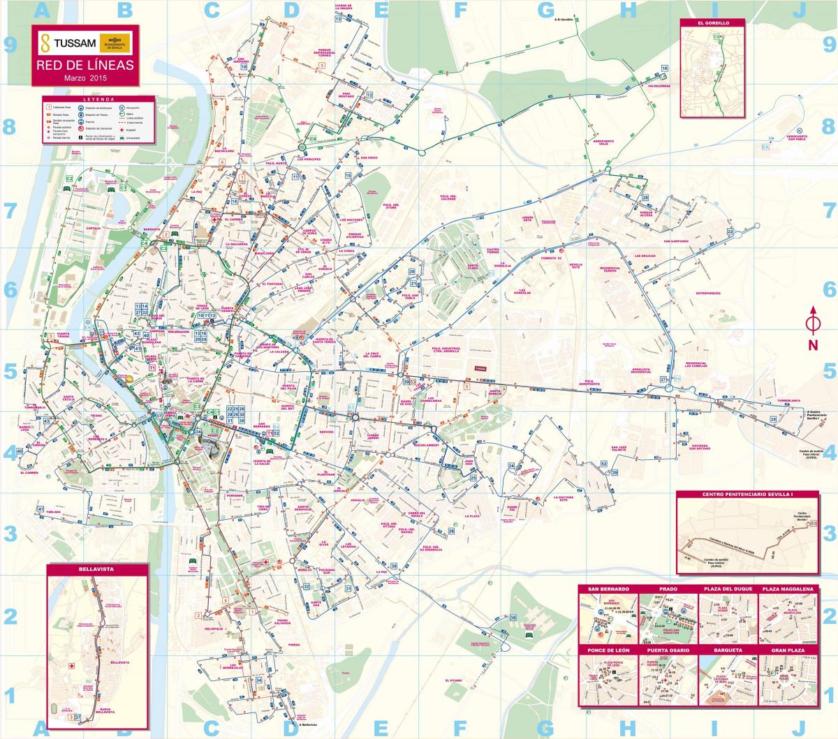 سویل حمل و نقل عمومی نقشه