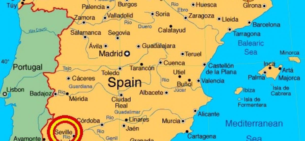 نقشه از اسپانیا نشان سویل