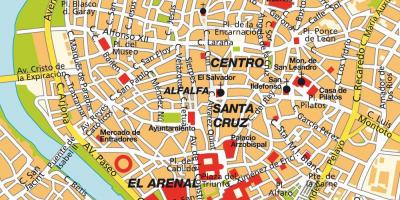 نقشه از مرکز شهر سویل اسپانیا